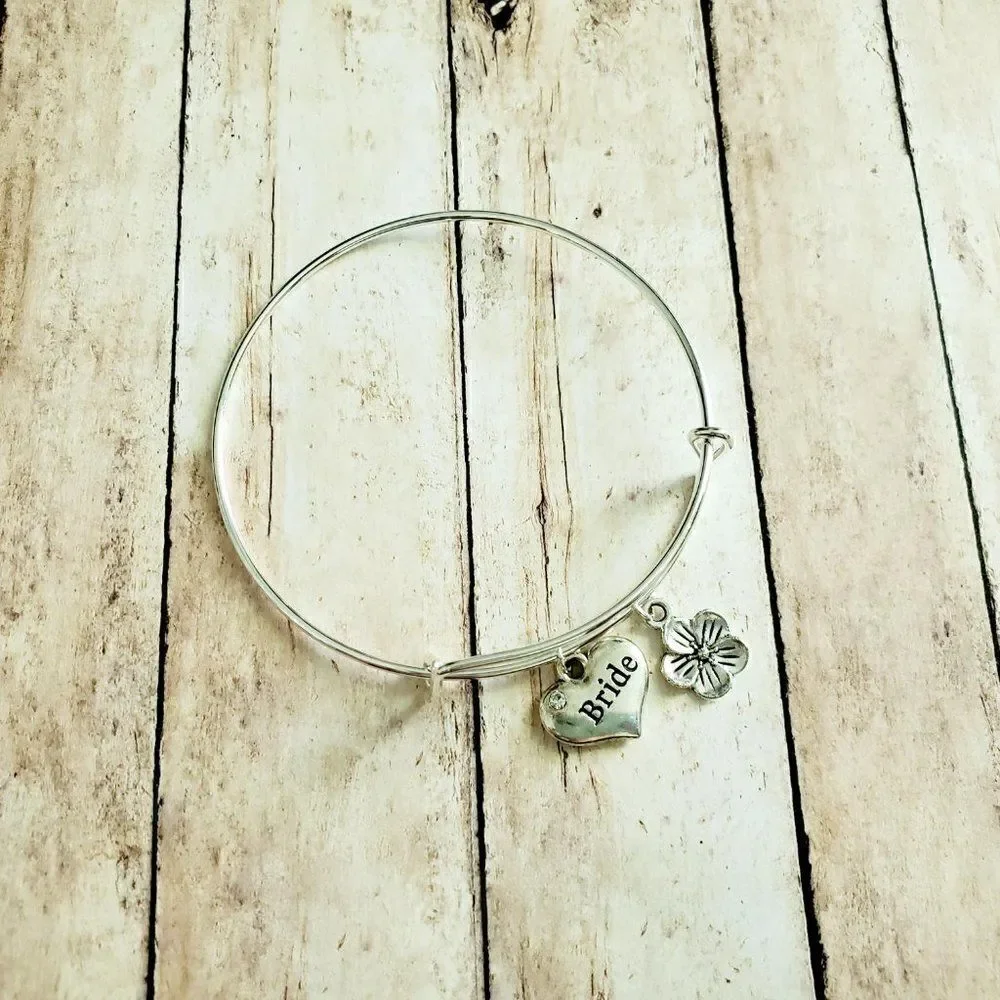 Bride Charm Bracelet, Wedding Party Jewelry